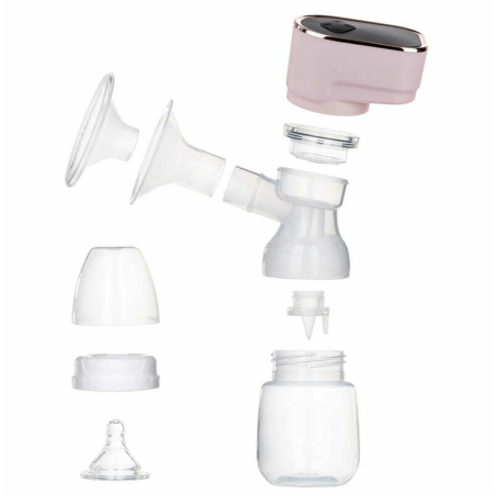 Aparat electric pentru alaptare, Bocioland, Clara, cu multiple functii, cu biberon si o suzeta, Pink [4]