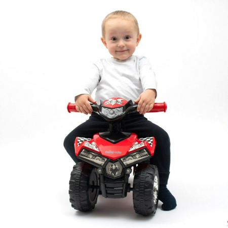 ATV copii, Baby Mix, Masinuta, cu lumini si muzica, Fara pedale, 60 x 38 x 42 cm, Red [17]