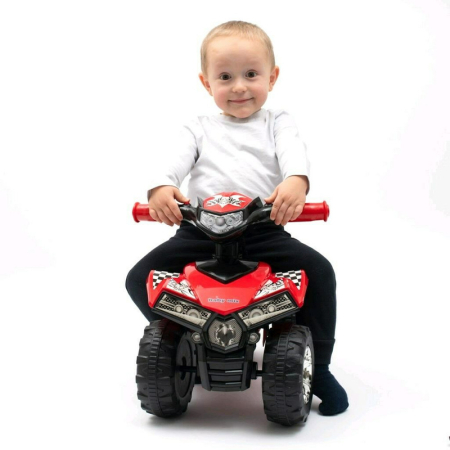ATV copii, Baby Mix, Masinuta, cu lumini si muzica, Fara pedale, 60 x 38 x 42 cm, Red [18]