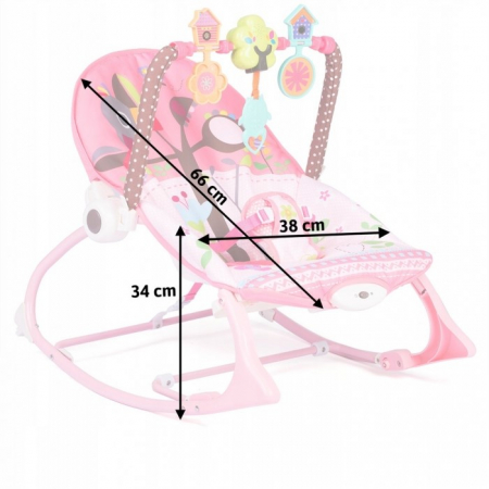 Balansoar 3 in 1 cu vibratii Ricokids 7303, Roz [6]