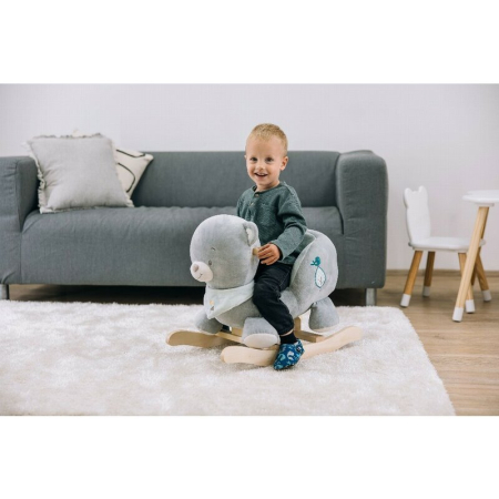 Balansoar, Free2Play, Max the Bear, cu sa confortabila cu spatar, din lemn, 18 luni+, Blue [9]