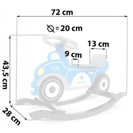 Balansoar masina de politie din lemn Ricokids 785000 [5]