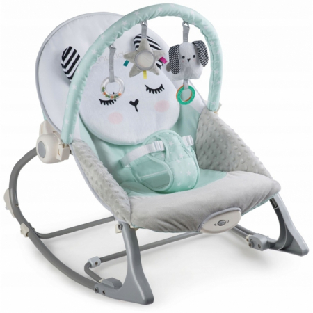 Leagane / Balansoare / Sezlonguri - Balansoar multifunctional cu vibratii, panda, 3 jucarii, Nukido 705101, Mint