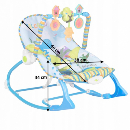 Balansoar multifunctional cu vibratii si muzica Ricokids 7302 - Albastru [6]