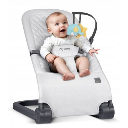 Balansoar pentru copii 2 in 1 cu jucarii, Nukido 705201, Gri deschis [1]