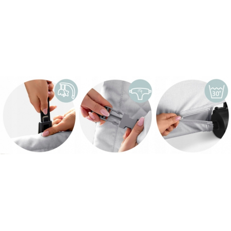 Balansoar pentru copii 2 in 1 cu jucarii, Nukido 705201, Gri deschis [2]