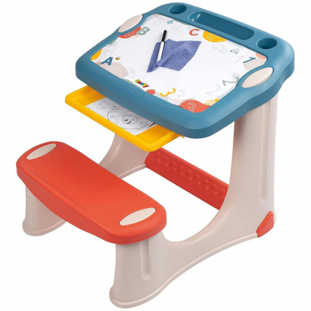 Masute de joaca copii - Banca scolara Smoby Magical Desk cu accesorii