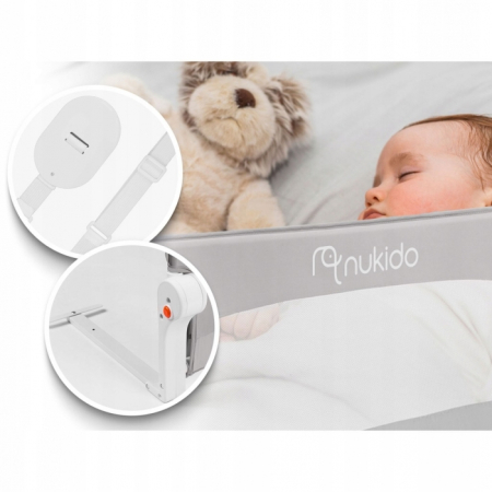 Bariera de protectie pentru pat 180 x 35 x 42 cm Nukido 722400 - Gri [3]