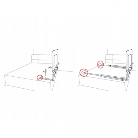 Bariera de protectie pentru pat 180 x 35 x 42 cm Nukido 722400 - Gri [2]