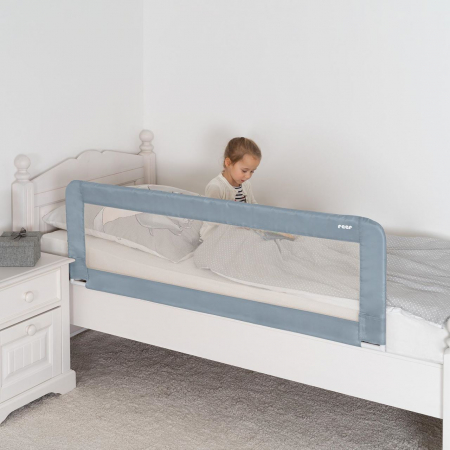 Bariera protectie anticadere pat copii, lungime 150 cm, albastru-gri, Reer Sleep'n Keep XL 45111 [8]
