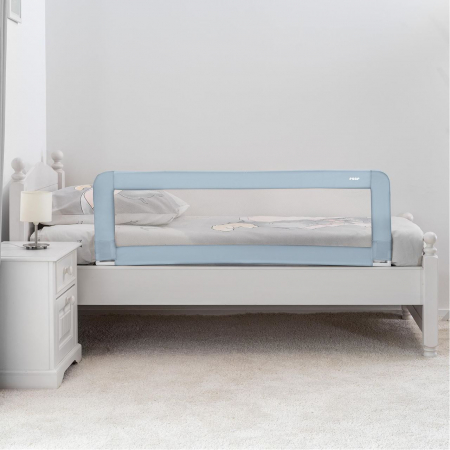 Bariera protectie anticadere pat copii, lungime 150 cm, albastru-gri, Reer Sleep'n Keep XL 45111 [6]