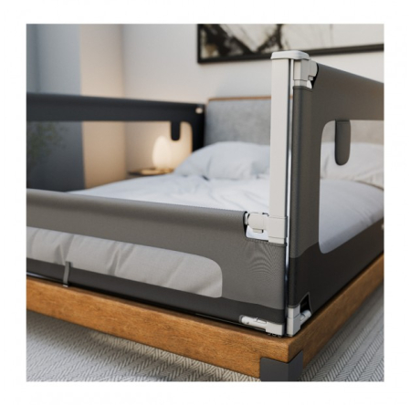 Bariera protectie pat copii culisanta, cu inaltime reglabila Cover 180 cm, gri [7]