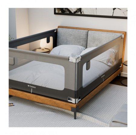 Bariera protectie pat copii culisanta, cu inaltime reglabila Cover 180 cm, gri [6]