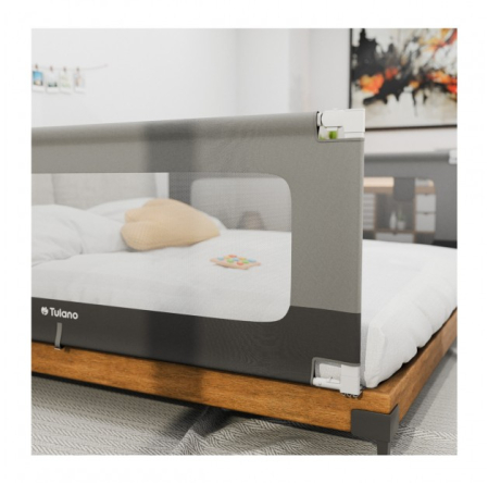Bariera protectie pat copii culisanta, cu inaltime reglabila Cover 180 cm, gri [5]