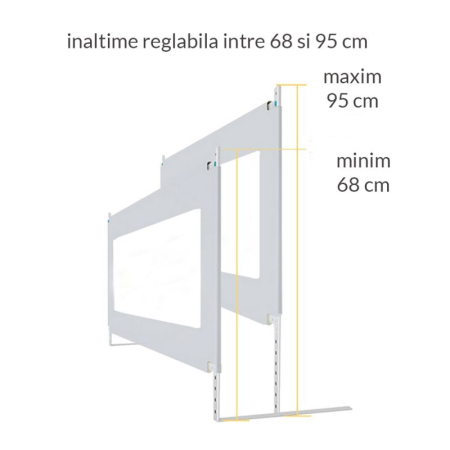 Bariera protectie pat culisanta XXL 140 cm Bears Grey, inaltime reglabila 68-98 cm [3]