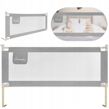 Bariere de protectie pat - Bariera protectie pat culisanta XXL 200 cm Classic Primabobo, inaltime reglabila 68-98 cm