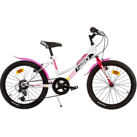 Biciclete copii cu roti 20 inch - Bicicleta copii Dino Bikes 20' MTB fete Sport alb cu 6 viteze