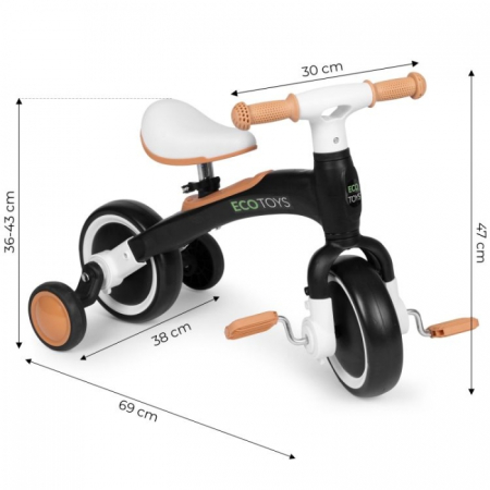 Bicicleta cu pedale 3 in 1 si roti ajutatoare Ecotoys LC-V1359 [9]