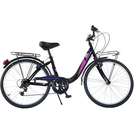 Biciclete cu roti 24 inch - Bicicleta Dino Bikes 24' City Summertime negru