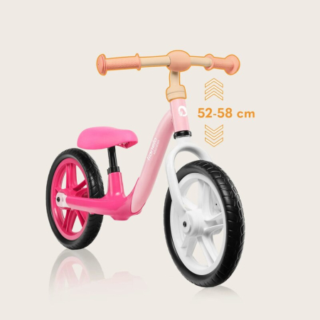 Bicicleta fara pedale, Lionelo, Alex, Usoara, cu ghidon si sa reglabile, Greutate 3.3 Kg, cu roti din spuma EVA, 12 inch, Bubblegum [15]