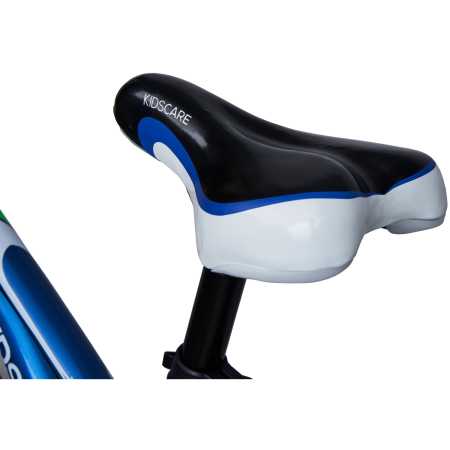 Bicicleta pentru copii 5-8 ani HappyCycles KidsCare, roti 16 inch, cu roti ajutatoare si frane pe disc, albastru [3]