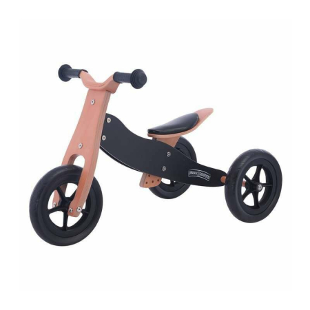 Biciclete fara pedale - Bicicleta/tricicleta fara pedale, Free2Move, din lemn, 2 in 1, Functie de bicicleta echilibru, Sa reglabila, Manere antiderapante, Roti ajustabile, 18 luni - 3 ani, Brown Black