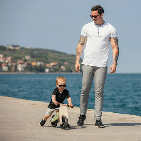 Bicicleta/tricicleta fara pedale, Free2Move, din lemn, 2 in 1, Functie de bicicleta echilibru, Scaun reglabil, Roti ajustabile, Manere antiderapante, Varsta 1-3 ani, Mint [11]