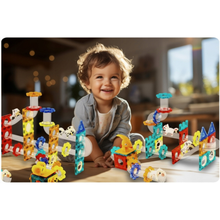 Blocuri magnetice cu tobogan, 153 elemente, Dinozauri Ricokids RK-764 [5]