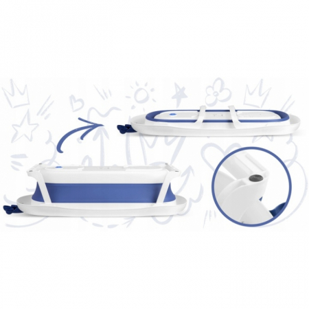 Cadita de baie cu dop de scurgere si pernita inclusa Ricokids RK-280 - Albastru [2]