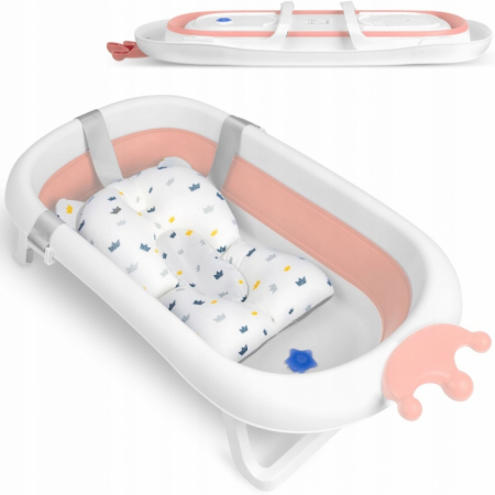 Cadite si accesorii - Cadita de baie cu dop de scurgere si pernita inclusa Ricokids RK-280 - Roz