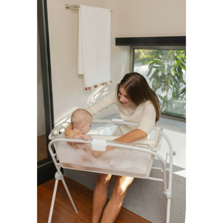 Cadita de baie cu pliere ultra-compacta, Jane, Oasis, cu doua manere, 68 x 42 x 26 cm, Pale [3]