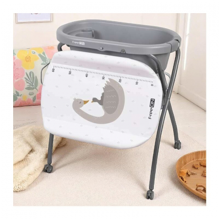 Cadita de baie FreeON Swan cu hamac pentru nou nascut si masa de infasat cu roti cu suport metalic [5]