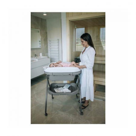 Cadita de baie FreeON Swan cu hamac pentru nou nascut si masa de infasat cu roti cu suport metalic [2]