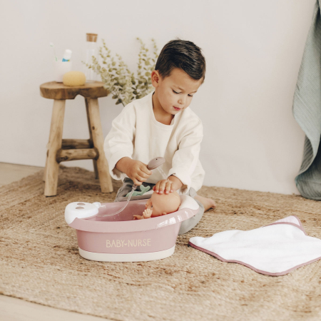 Cadita pentru papusa Smoby Baby Nurse Baleno Bath roz cu accesorii [8]