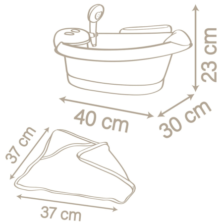 Cadita pentru papusa Smoby Baby Nurse Baleno Bath roz cu accesorii [3]