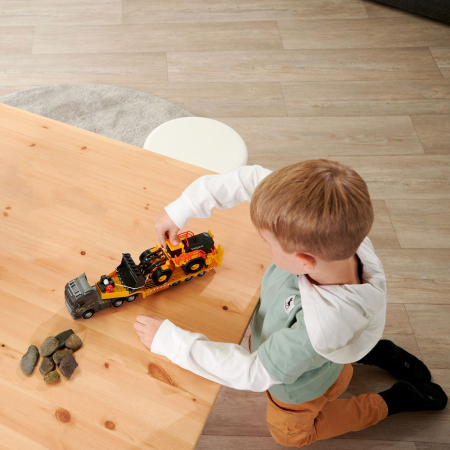 Camion Majorette Volvo cu remorca si buldozer [10]