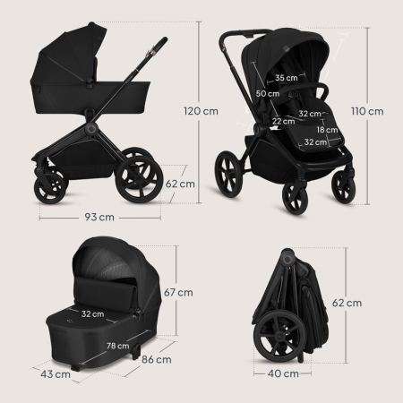 Carucior 2 in 1, Lionelo, Freya, Landou si salteluta ventilate, Pliabil, Reglare spatar-3 pozitii, Suport de picioare-4 pozitii, Maner reglabil-3 pozitii, Adaptori inclusi compatibili cu Cybex, Maxi-C [35]