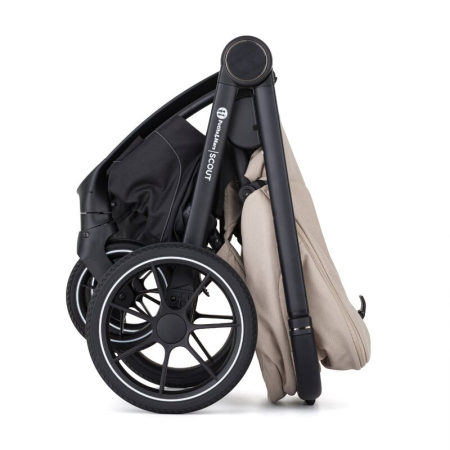 Carucior 2 in 1, Petite&Mars, Scout, Cu landou pliabil, Reversibil, Spatar si suport de picioare reglabile in 3 pozitii, Maner ajustabil, Cu accesorii, Pana la 22 kg, 0 luni+, Crem Cappuccino [21]