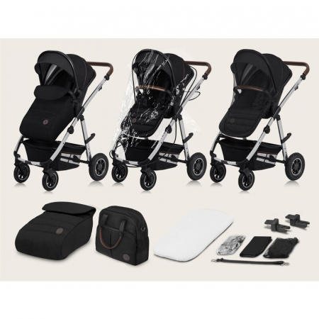 Carucior 3 in 1 Lionelo Amber cadru aluminiu Negru [45]