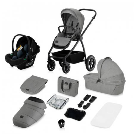 Carucior 3 in 1 Lionelo Meril cu landou de dimensiune XL Reversibil cu scoica auto [26]