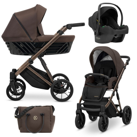 Carucioare copii 3in1 - Carucior 3in1 Ivento Kunert Chocolate