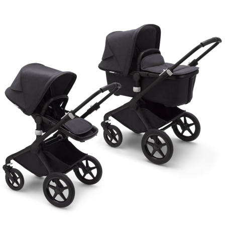 Carucioare copii 2in1 - Carucior Bugaboo Fox 2 Mineral Black Washed Black 2 in 1