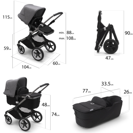 Carucior Bugaboo Fox 3 Black Forest Green 2 in 1 [5]