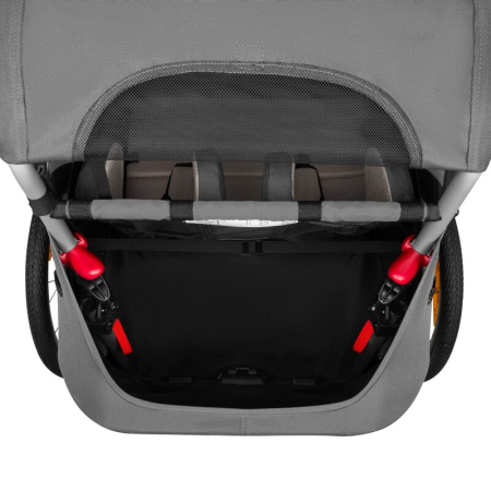 Carucior si remorca de bicicleta, Lionelo, Cama, Multifunctional, pentru 1 sau 2 copii, Geamuri cu protectie solara, Negru [18]