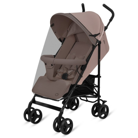 Carucior sport, Lionelo, Elia, Cu plasa de tantari, Suport de picioare reglabil, Spatar ajustabil in 4 pozitii, Capotina XXL, Pliere tip umbrela, Capacitate 15 kg, 6 luni+, EN 1888, Bej Taupe [4]