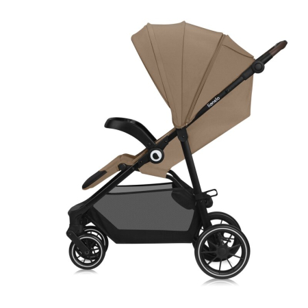 Carucior sport, Lionelo, Emma One, cu tavita, Suport pahar, Plasa de tantari, Roti EVA, Maner reglabil, Pana la 22 kg, 6 luni+, Bej [8]