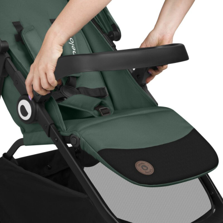 Carucior sport, Lionelo, Emma One, cu tavita, Suport pahar, Plasa de tantari, Roti EVA, Maner reglabil, Pana la 22 kg, 6 luni+, Verde [18]