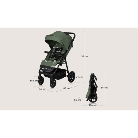 Carucior sport, Lionelo, Iva, Sustine 22 kg, 6 luni+, Verde [29]