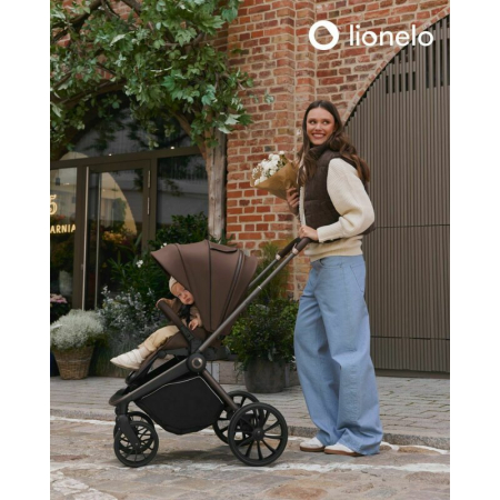Carucior sport, Lionelo, Mika Plus, Cadru din aluminiu, Copertina XXL, cu accesorii, Pana la 22 kg, 6-48 luni; Mocha Mousse [34]