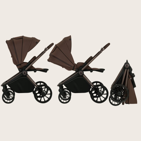 Carucior sport, Lionelo, Mika Plus, Cadru din aluminiu, Copertina XXL, cu accesorii, Pana la 22 kg, 6-48 luni; Mocha Mousse [2]